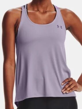 Under Armour Double Strap Lavender Lilac Purple Tank Top Size Medium NEW